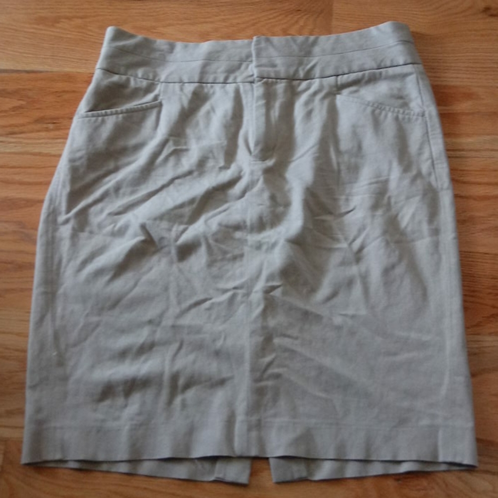 Knee-Length Khaki Skirt
